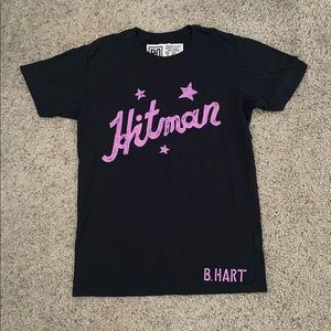 Roots of Fight Bret Hart Hitman T Shirt Size Small Black Pink Graphic